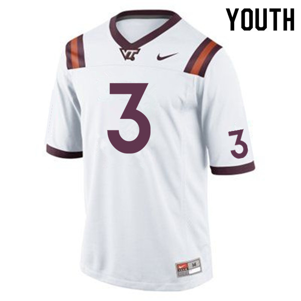 Youth #3 Caleb Farley Virginia Tech Hokies College Football Jerseys Sale-Maroon - Click Image to Close